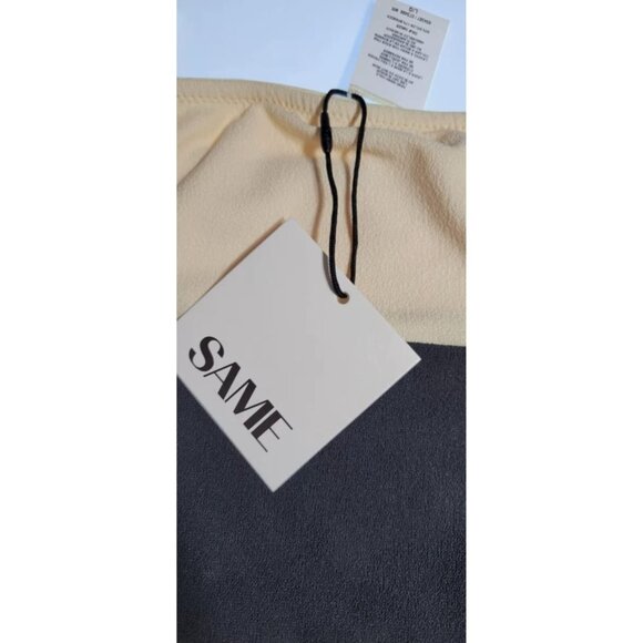 SAME Los Angeles One Piece Swimsuit Womens Color Suede Cream/Black Size Large - Picture 3 of 9